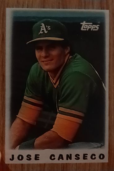 1987 Topps Major League Leaders Minis #68 Jose Canseco — front