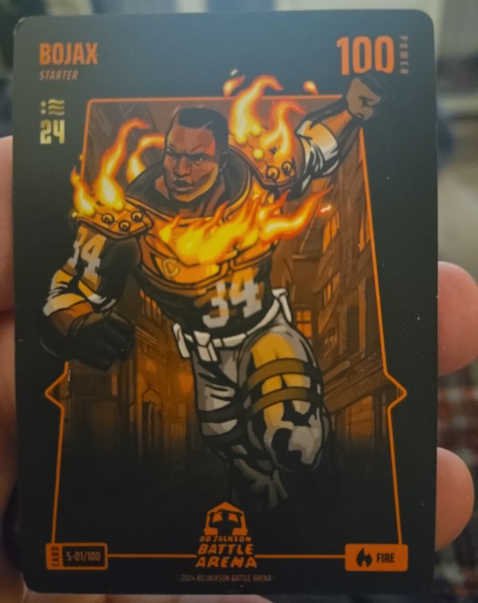 2024 Bo Jackson Battle Arena #S-01/100 Bojax Fire — front