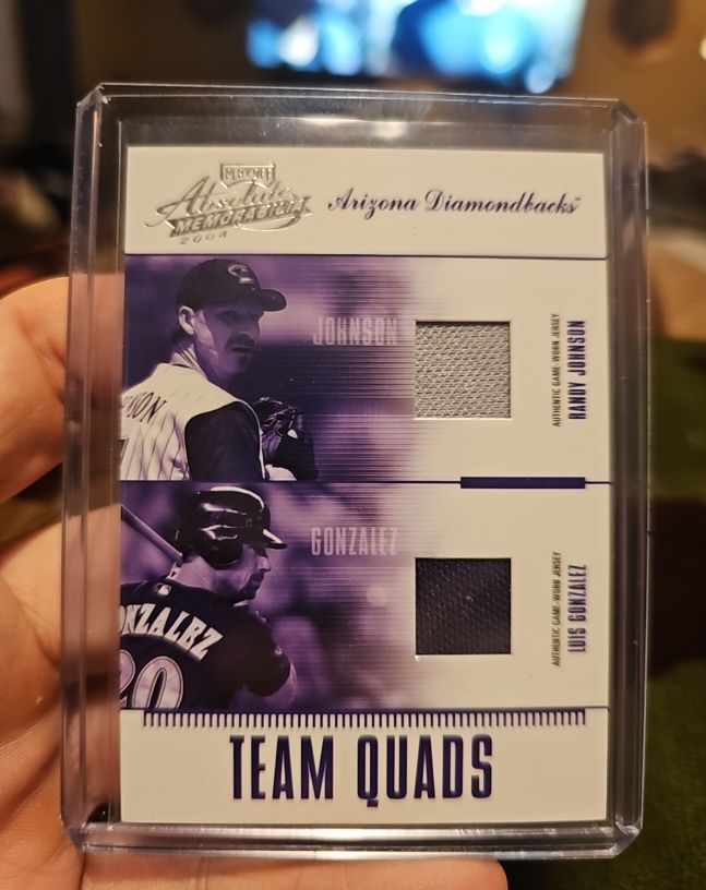 2004 Playoff Absolute Memorabilia Team Quads #TQ-13 Andy Johnson Luis Gonzalez — front