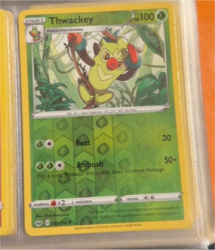 2020 Pokémon Sword & Shield #013 Thwackey — front
