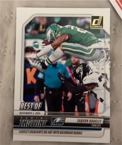2025 Donruss Best of Instant #INS-SBY Saquon Barkley — front