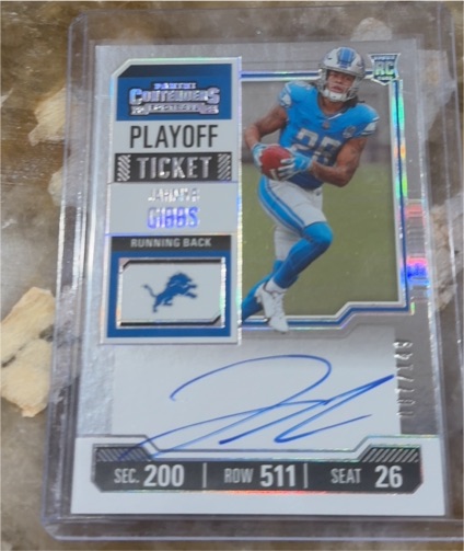 2023 Panini Contenders Rookie Ticket #112 Jahmyr Gibbs — front