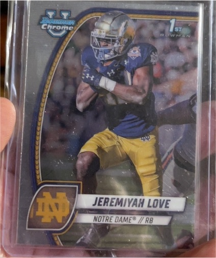 2024 Bowman University Chrome #100 Jeremiyah Love — front
