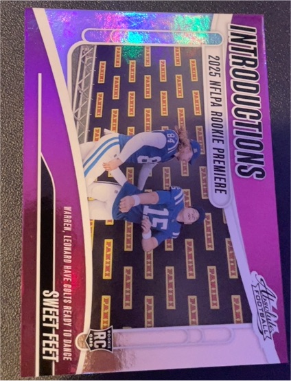 2025 Panini Absolute #I-TWN Tyler Warren/Riley Leonard Sweet Feet Introductions — front