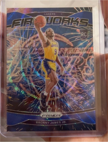 2024-25 Panini Prizm Fireworks #14 Bronny James Jr. — front