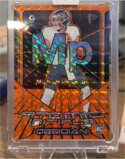 2024 Panini Obsidian Atomic Initials #12 Michael Penix Jr. — front