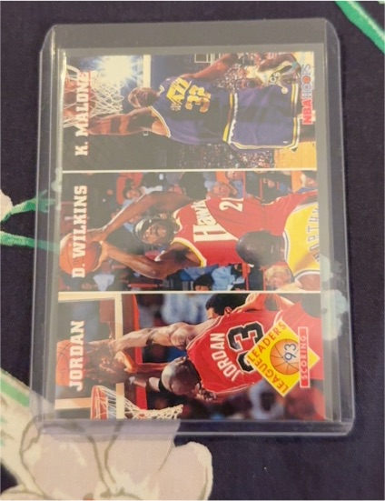 1993-94 NBA Hoops #283 Michael Jordan, Dominique Wilkins, Karl Malone — front