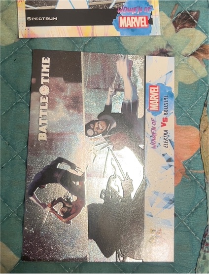 2024 Upper Deck Women of Marvel Battle Time #BT-10 Elektra vs Bullseye — front