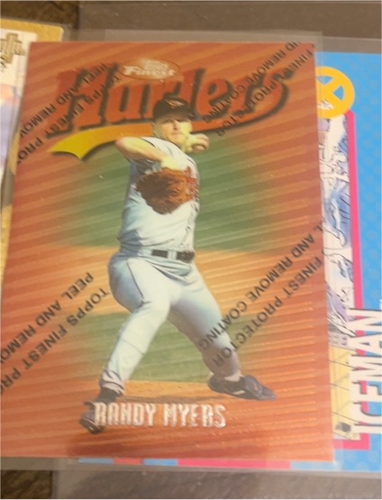 1997 Topps Finest Hurlers #H16 Randy Myers — front