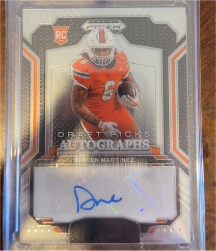 2025 Panini Prizm Draft Picks Damien Martinez DPA-DMZ Autograph — front