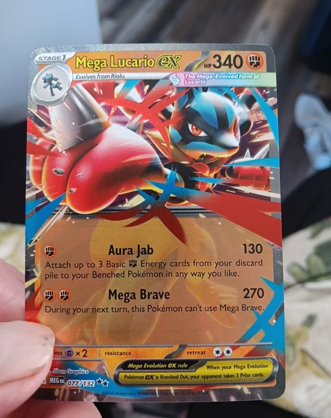 2025 Pokemon Mega Evolutions #077/132 Mega Lucario ex — front
