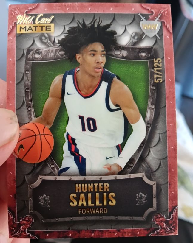 2022 Wild Card Matte Weekend Warrior #WW-46 Hunter Sallis — front