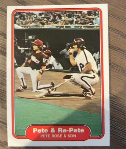 1982 Fleer #640 Pete & Re-Pete (Pete Rose & Son) — front