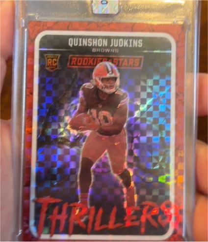 2025 Panini Rookies & Stars Thrillers Prizm #102 Quinshon Judkins — front