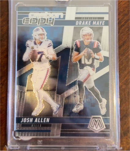 2025 Panini Mosaic Carbon Copy #CCO-14 Josh Allen & Drake Maye — front