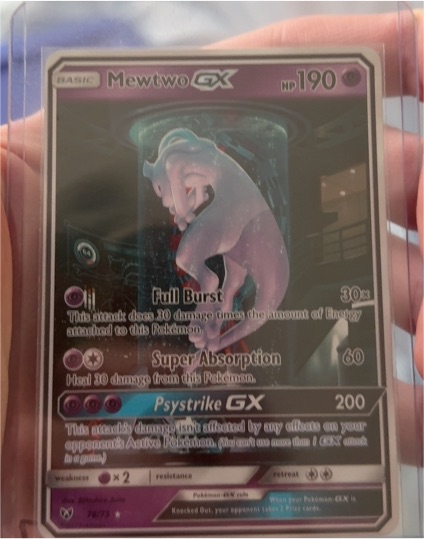 2017 Pokémon Sun & Moon Shining Legends #78 Mewtwo GX Secret Shining — front