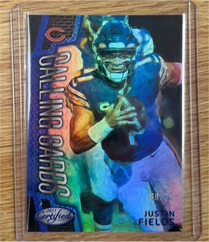 2023 Panini Certified #CALL-13 Justin Fields Calling Cards — front