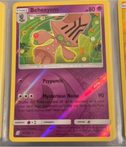 2019 Pokémon SM Unified Minds #91 Beheeyem — front