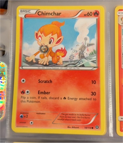 2016 Pokémon XY Steam Siege #18 Chimchar — front