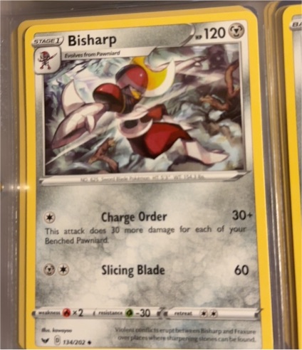 2020 Pokemon SWSH01 #134 Bisharp — front