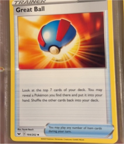2020 Pokemon Sword & Shield #164 Great Ball — front