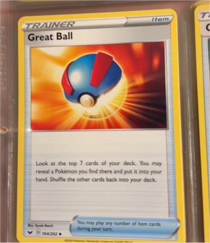 2020 Pokemon Sword & Shield #164 Great Ball — front
