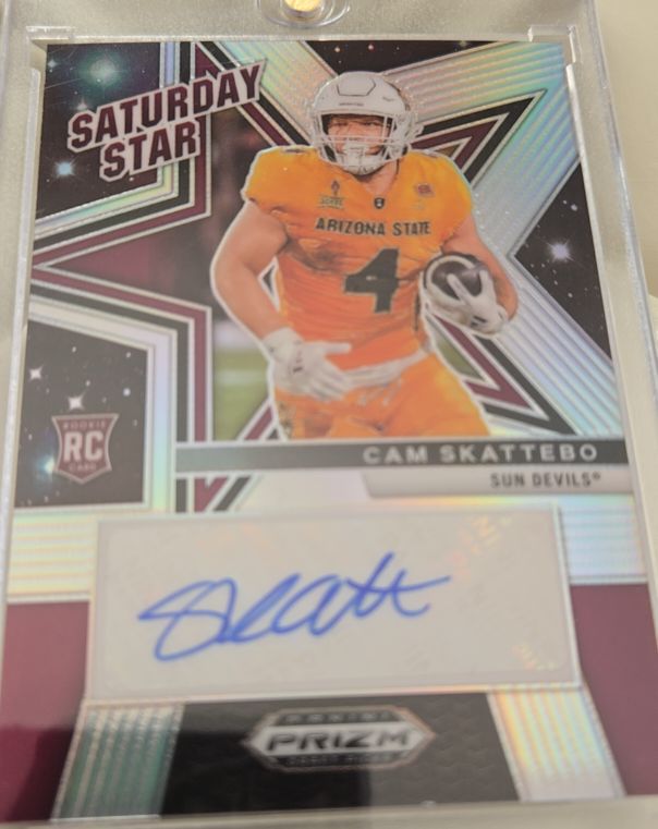2025 Panini Prizm Draft Picks #SSS-CSO Cam Skattebo Saturday Star Rookie Auto — front