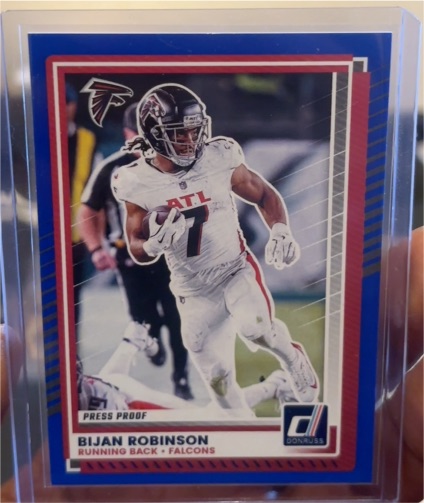 2025 Donruss #160 Bijan Robinson Press Proof Red — front