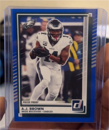 2025 Panini Donruss #22 A.J. Brown Press Proof Blue — front