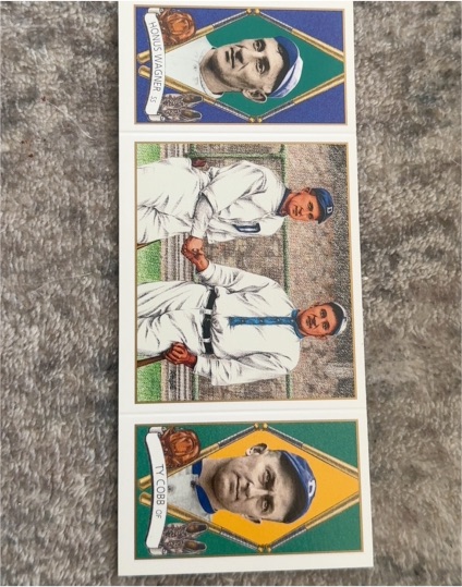 1993 Upper Deck B.A.T. Triple-Folders #145 Ty Cobb Honus Wagner — front