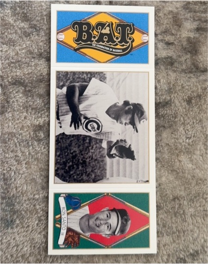 1993 Upper Deck B.A.T. Triple-Folders #69 Ron Santo — front