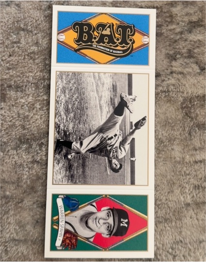 1993 Upper Deck BAT Triple-Folders #56 Warren Spahn — front