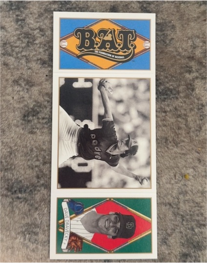 1993 Upper Deck B.A.T. Big Card #44 Dave Dravecky — front