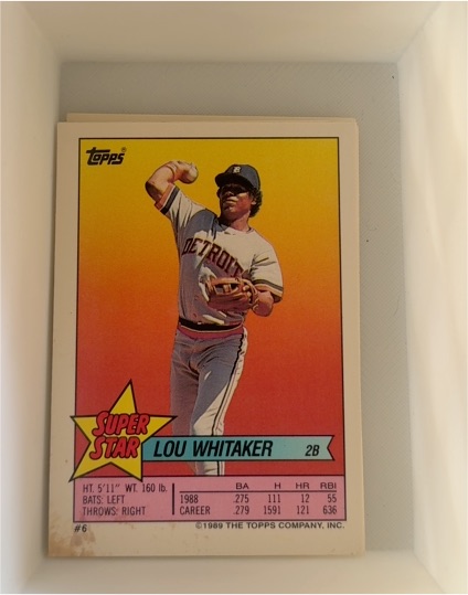 1989 Topps Super Star Sticker Back #6 Lou Whitaker — front