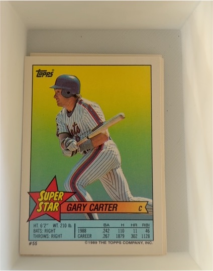 1989 Topps Super Star Sticker #55 Gary Carter — front