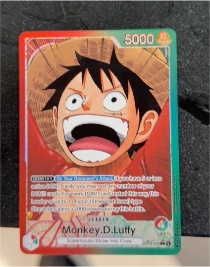 One Piece Card Game OP13-001 Monkey D. Luffy Carrying On His Will — front