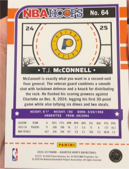 2024-25 Panini NBA Hoops #64 T.J. McConnell — front