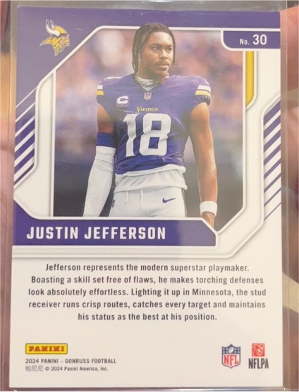 2024 Panini Donruss #30 Justin Jefferson The Elite Series — front