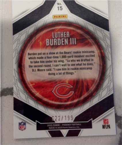 2025 Panini Phoenix Football #15 Luther Burden III — front