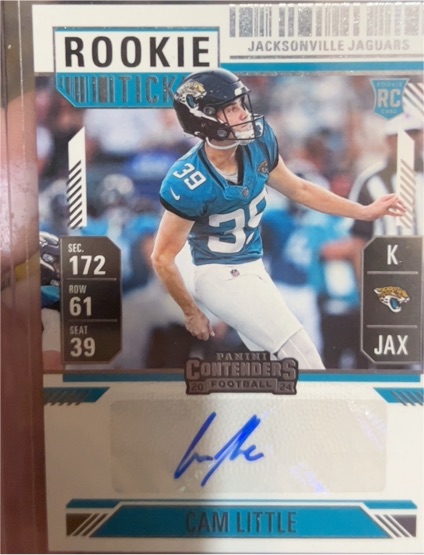 2024 Panini Contenders #296 Cam Little Rookie Ticket — front