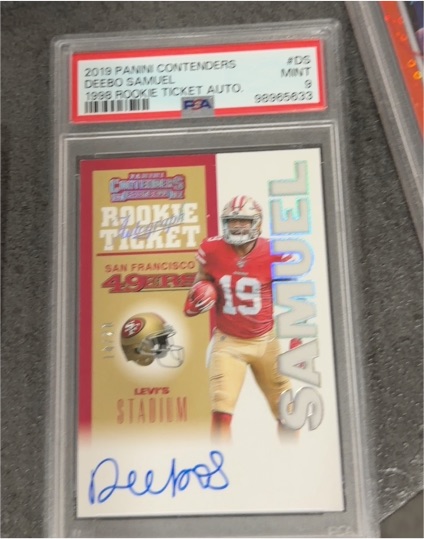 2019 Panini Contenders #DS Deebo Samuel Rookie Ticket Auto — front