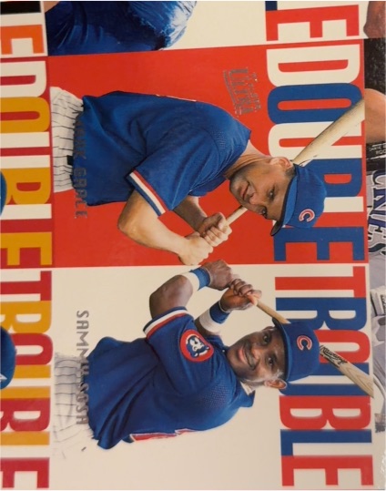 1997 Fleer Ultra Double Trouble #12 Sammy Sosa / Mark Grace — front