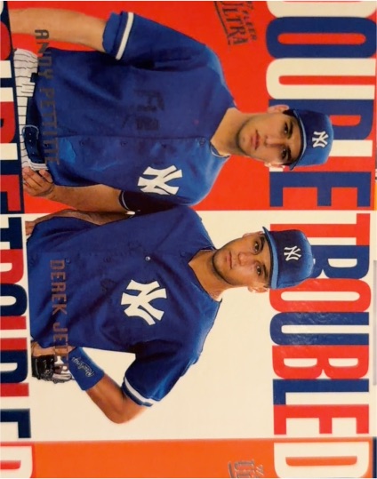 1997 Fleer Ultra #7 Double Trouble Andy Pettitte / Derek Jeter — front