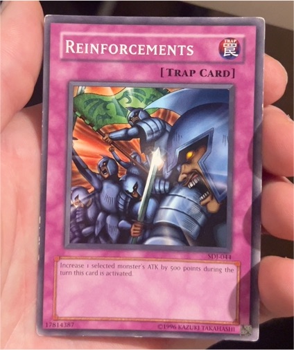 1996 Konami Yu-Gi-Oh! SDJ-044 Reinforcements — front