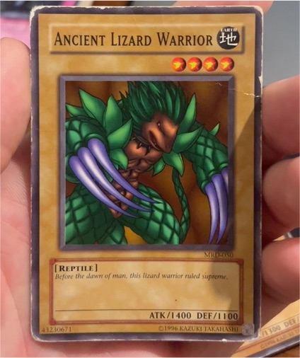 1996 Yu-Gi-Oh! Metal Raiders #MRD-050 Ancient Lizard Warrior — front