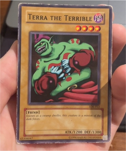 1996 Yu-Gi-Oh! LOB-080 Terra the Terrible — front