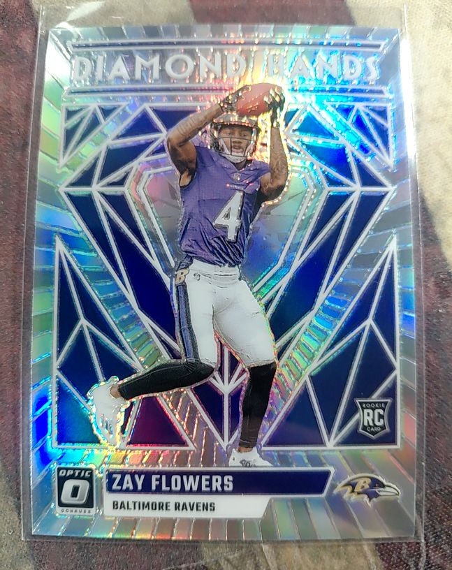 2023 Panini Donruss Optic #DH-ZF Zay Flowers Diamond Hands — front