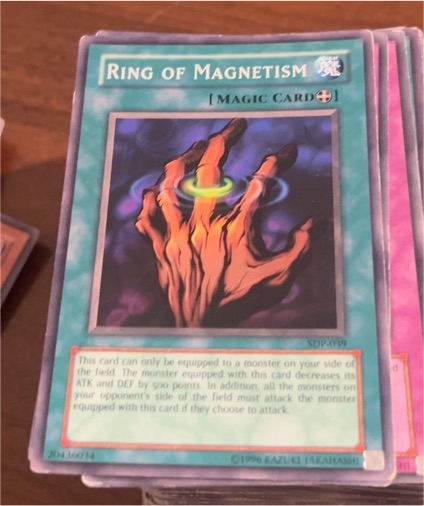 1996 Yu-Gi-Oh! Starter Deck Pegasus #SDP-039 Ring of Magnetism — front