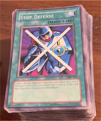 1996 Yu-Gi-Oh! #LOB-095 Stop Defense — front