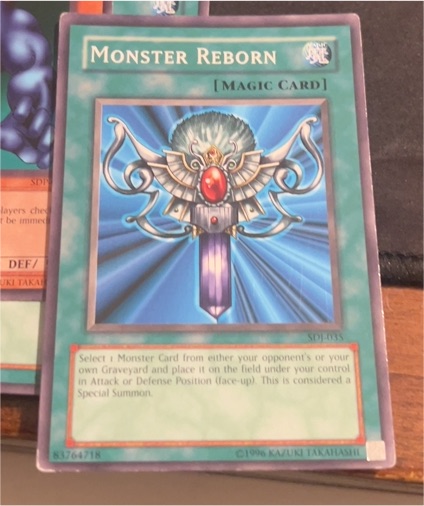 1996 Yu-Gi-Oh! SDJ-035 Monster Reborn — front